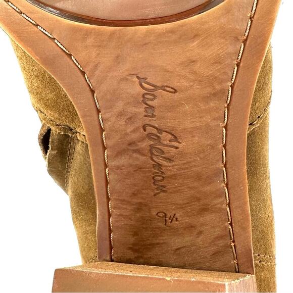 Sam Edelman Mari Women Brown Ankle Boot Sz 9.5 Suede Cuban Heel Cushioned Bootie - Picture 9 of 15